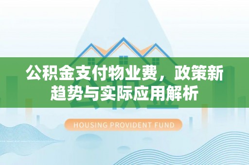 东宝公积金支付物业费，政策新趋势与实际应用解析