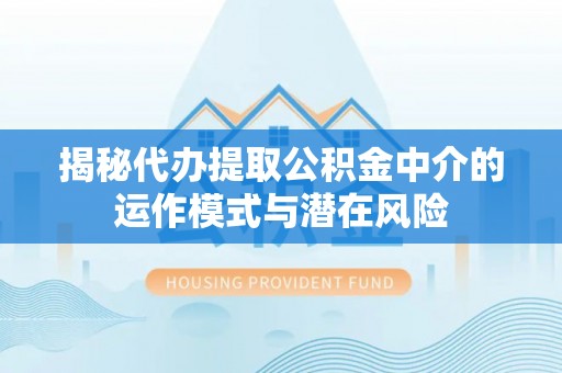东宝揭秘代办提取公积金中介的运作模式与潜在风险