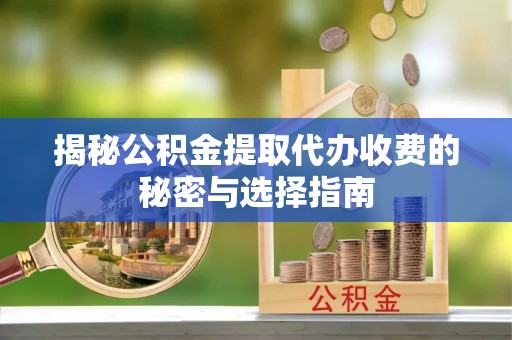 东宝揭秘公积金提取代办收费的秘密与选择指南