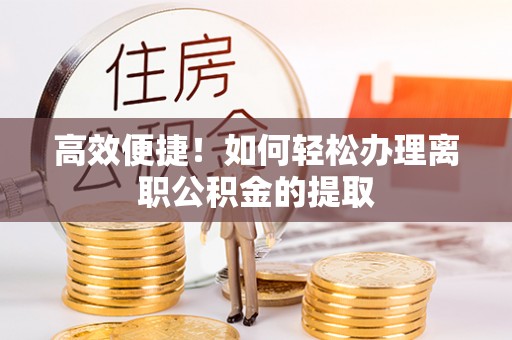东宝高效便捷！如何轻松办理离职公积金的提取